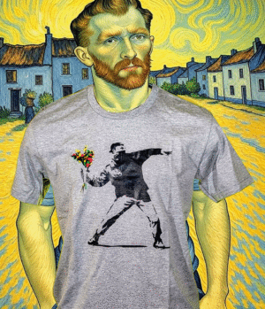 Banksy - Flowers Gris